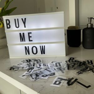 Light up sign with all letters, numbers, symbols
